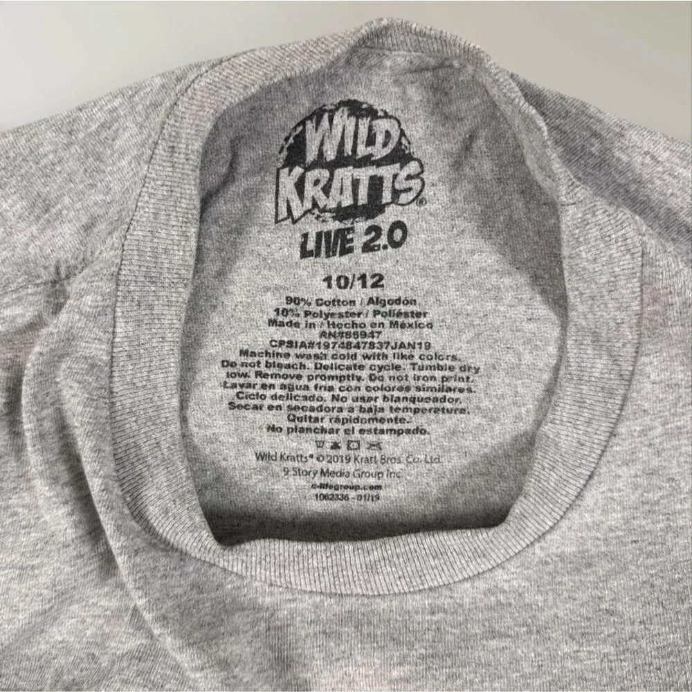 Wild Kratts Live 2.0 T-Shirt Gray Activate Creature Power Size Youth Med (10-12)